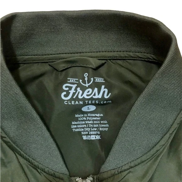 Army green bomber jacket, large - Picture 2 of 6